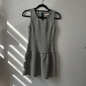 Green and White Striped Mini Dress